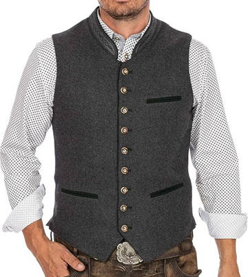 Nuvique Men's Traditional Vest Classic Design High Quality Finish Gray
