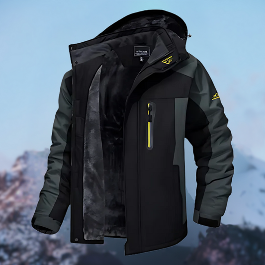 Nuvique Men's Winter Jacket Waterproof Windproof Insulated Outerwear Green Black